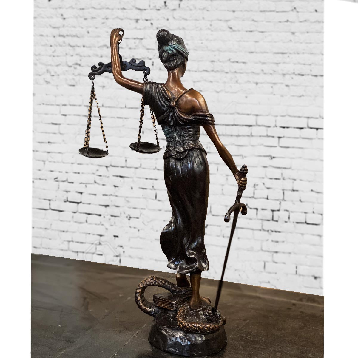 Lady Justice Bronze Sculpture-8. Asian & Chinese Furniture, Art, Antiques, Vintage Home Décor for sale at FEA Home