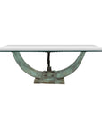 Nautical Egyptian Inspired, Barge Style Verde Bronze Coffee Table Base-1. Asian & Chinese Furniture, Art, Antiques, Vintage Home Décor for sale at FEA Home