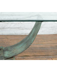 Nautical Egyptian Inspired, Barge Style Verde Bronze Coffee Table Base-10. Asian & Chinese Furniture, Art, Antiques, Vintage Home Décor for sale at FEA Home