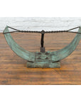 Nautical Egyptian Inspired, Barge Style Verde Bronze Coffee Table Base-15. Asian & Chinese Furniture, Art, Antiques, Vintage Home Décor for sale at FEA Home