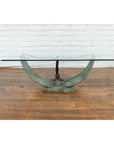 Nautical Egyptian Inspired, Barge Style Verde Bronze Coffee Table Base-2. Asian & Chinese Furniture, Art, Antiques, Vintage Home Décor for sale at FEA Home