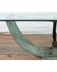 Nautical Egyptian Inspired, Barge Style Verde Bronze Coffee Table Base-9. Asian & Chinese Furniture, Art, Antiques, Vintage Home Décor for sale at FEA Home