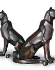 Custom Bronze Pair of Modern Sitting Mountain Lions-1. Asian & Chinese Furniture, Art, Antiques, Vintage Home Décor for sale at FEA Home