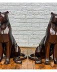 Custom Bronze Pair of Modern Sitting Mountain Lions-10. Asian & Chinese Furniture, Art, Antiques, Vintage Home Décor for sale at FEA Home