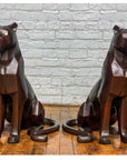 Custom Bronze Pair of Modern Sitting Mountain Lions-11. Asian & Chinese Furniture, Art, Antiques, Vintage Home Décor for sale at FEA Home