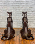 Custom Bronze Pair of Modern Sitting Mountain Lions-12. Asian & Chinese Furniture, Art, Antiques, Vintage Home Décor for sale at FEA Home