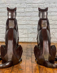Custom Bronze Pair of Modern Sitting Mountain Lions-13. Asian & Chinese Furniture, Art, Antiques, Vintage Home Décor for sale at FEA Home