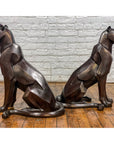 Custom Bronze Pair of Modern Sitting Mountain Lions-14. Asian & Chinese Furniture, Art, Antiques, Vintage Home Décor for sale at FEA Home