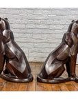 Custom Bronze Pair of Modern Sitting Mountain Lions-17. Asian & Chinese Furniture, Art, Antiques, Vintage Home Décor for sale at FEA Home