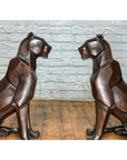 Custom Bronze Pair of Modern Sitting Mountain Lions-2. Asian & Chinese Furniture, Art, Antiques, Vintage Home Décor for sale at FEA Home