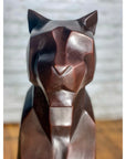 Custom Bronze Pair of Modern Sitting Mountain Lions-24. Asian & Chinese Furniture, Art, Antiques, Vintage Home Décor for sale at FEA Home