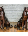Custom Bronze Pair of Modern Sitting Mountain Lions-25. Asian & Chinese Furniture, Art, Antiques, Vintage Home Décor for sale at FEA Home