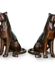 Custom Bronze Pair of Modern Sitting Mountain Lions-26. Asian & Chinese Furniture, Art, Antiques, Vintage Home Décor for sale at FEA Home