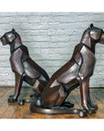 Custom Bronze Pair of Modern Sitting Mountain Lions-28. Asian & Chinese Furniture, Art, Antiques, Vintage Home Décor for sale at FEA Home