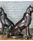 Custom Bronze Pair of Modern Sitting Mountain Lions-29. Asian & Chinese Furniture, Art, Antiques, Vintage Home Décor for sale at FEA Home