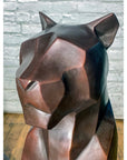 Custom Bronze Pair of Modern Sitting Mountain Lions-32. Asian & Chinese Furniture, Art, Antiques, Vintage Home Décor for sale at FEA Home