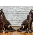 Custom Bronze Pair of Modern Sitting Mountain Lions-8. Asian & Chinese Furniture, Art, Antiques, Vintage Home Décor for sale at FEA Home