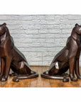 Custom Bronze Pair of Modern Sitting Mountain Lions-9. Asian & Chinese Furniture, Art, Antiques, Vintage Home Décor for sale at FEA Home