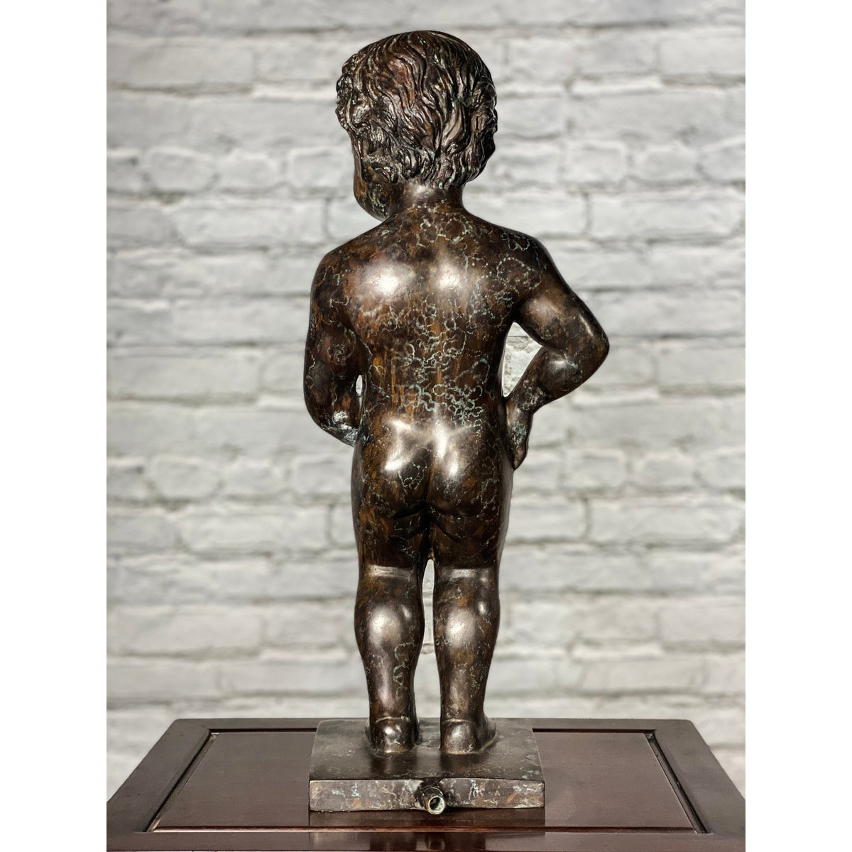 Boy Peeing Small Bronze Statue-11. Asian & Chinese Furniture, Art, Antiques, Vintage Home Décor for sale at FEA Home