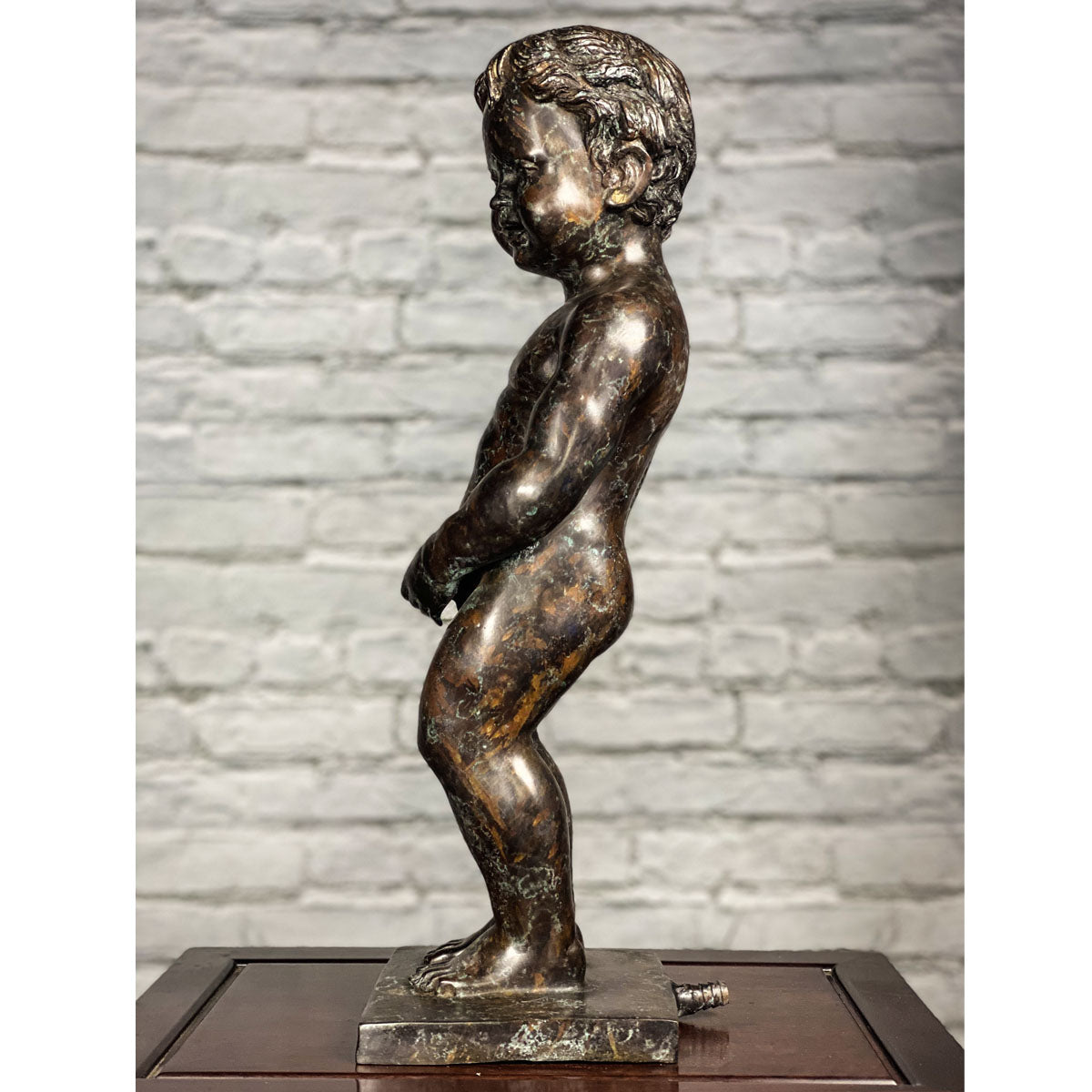 Boy Peeing Small Bronze Statue-15. Asian & Chinese Furniture, Art, Antiques, Vintage Home Décor for sale at FEA Home