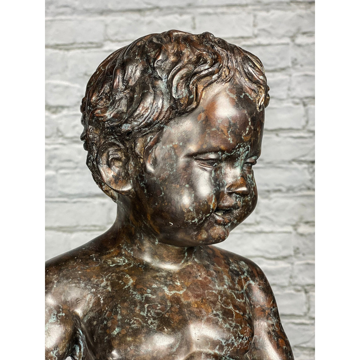 Boy Peeing Small Bronze Statue-20. Asian & Chinese Furniture, Art, Antiques, Vintage Home Décor for sale at FEA Home