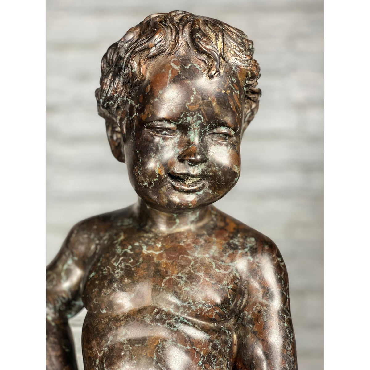 Boy Peeing Small Bronze Statue-22. Asian & Chinese Furniture, Art, Antiques, Vintage Home Décor for sale at FEA Home