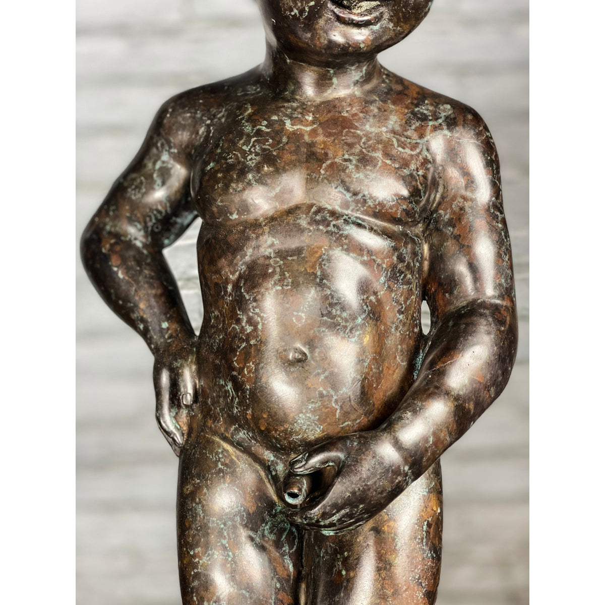 Boy Peeing Small Bronze Statue-24. Asian & Chinese Furniture, Art, Antiques, Vintage Home Décor for sale at FEA Home