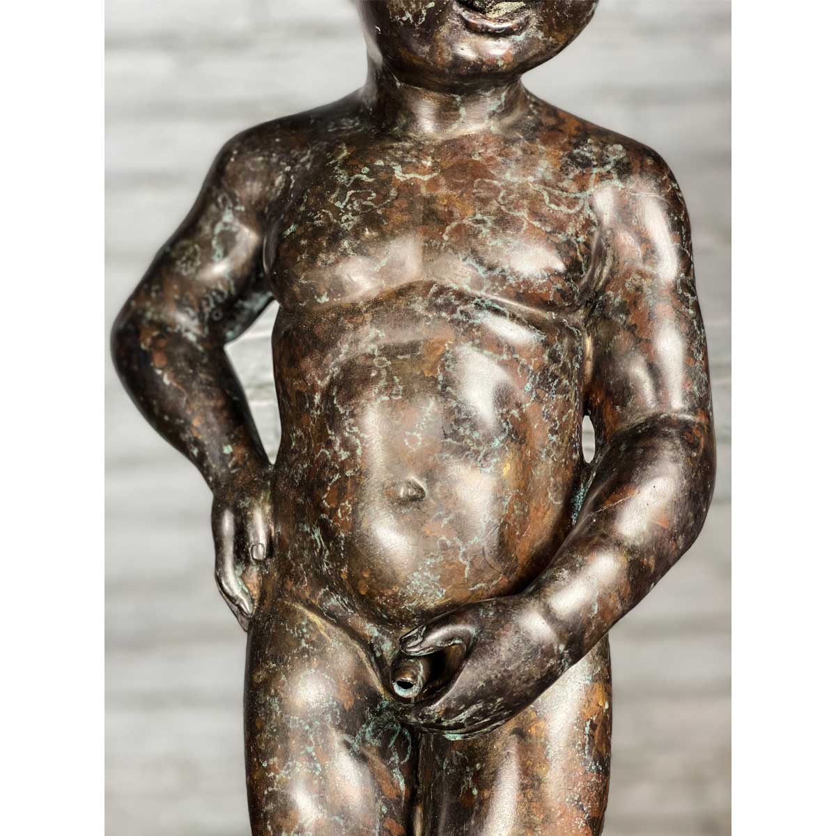 Boy Peeing Small Bronze Statue-25. Asian & Chinese Furniture, Art, Antiques, Vintage Home Décor for sale at FEA Home