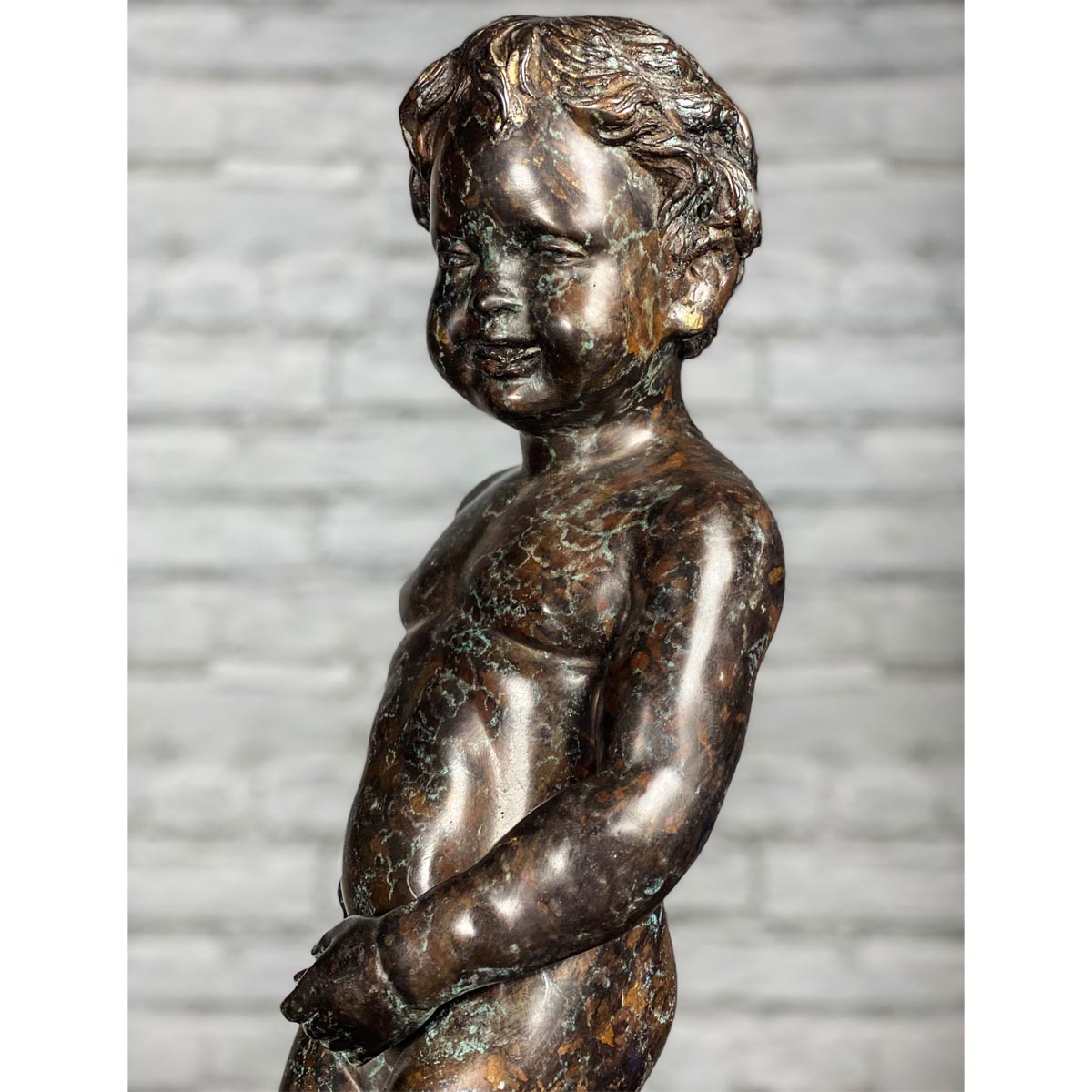 Boy Peeing Small Bronze Statue-27. Asian & Chinese Furniture, Art, Antiques, Vintage Home Décor for sale at FEA Home