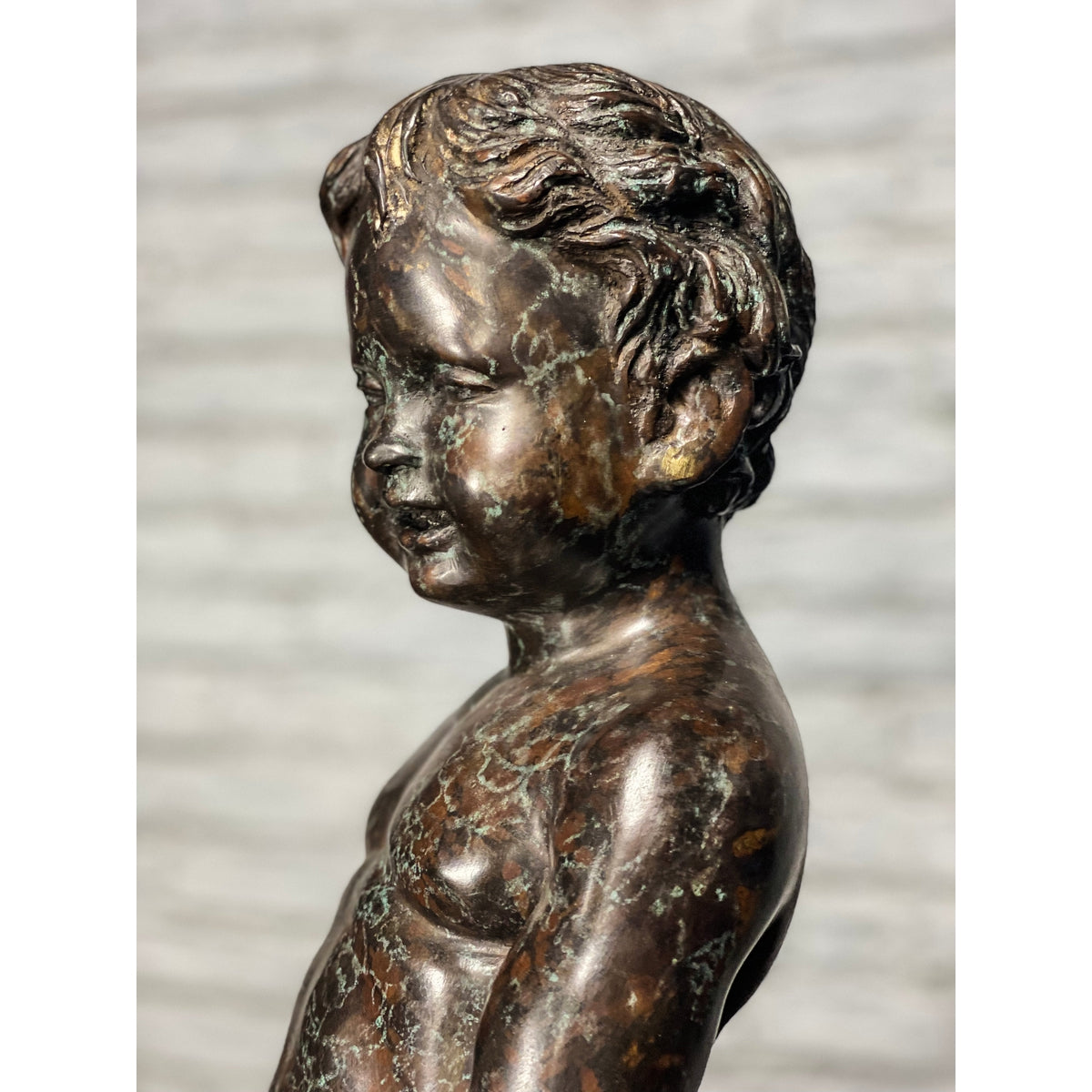 Boy Peeing Small Bronze Statue-28. Asian & Chinese Furniture, Art, Antiques, Vintage Home Décor for sale at FEA Home