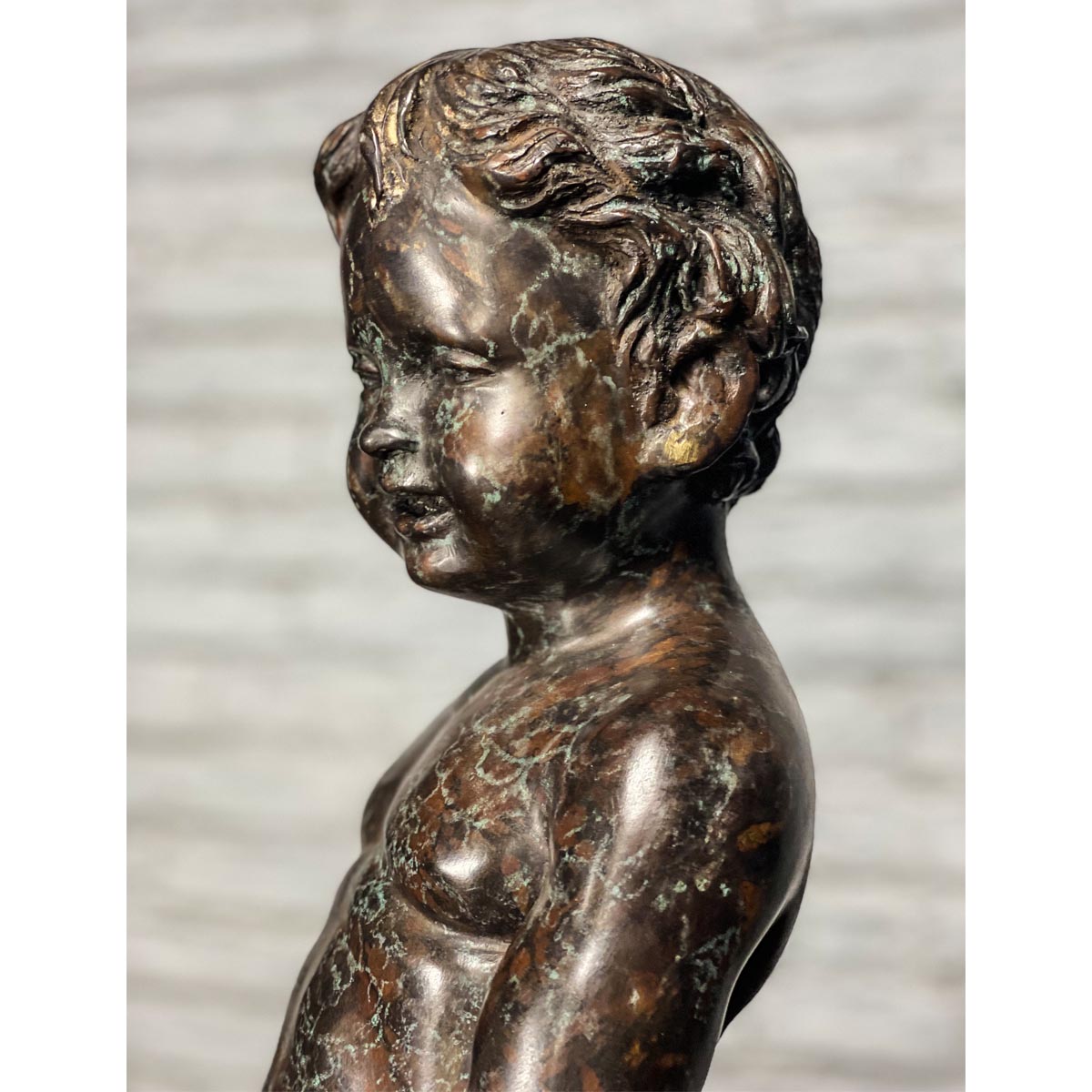 Boy Peeing Small Bronze Statue-29. Asian & Chinese Furniture, Art, Antiques, Vintage Home Décor for sale at FEA Home