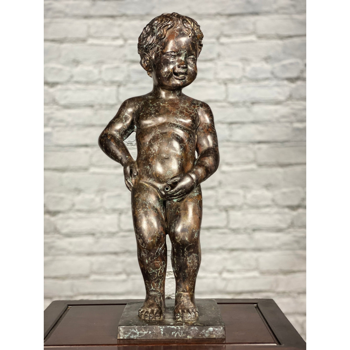 Boy Peeing Small Bronze Statue-5. Asian & Chinese Furniture, Art, Antiques, Vintage Home Décor for sale at FEA Home