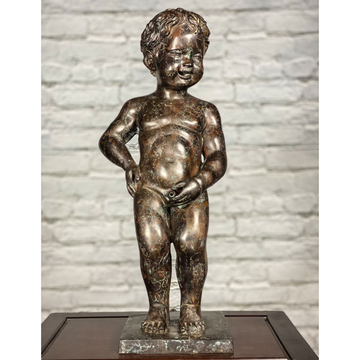 Boy Peeing Small Bronze Statue-6. Asian & Chinese Furniture, Art, Antiques, Vintage Home Décor for sale at FEA Home