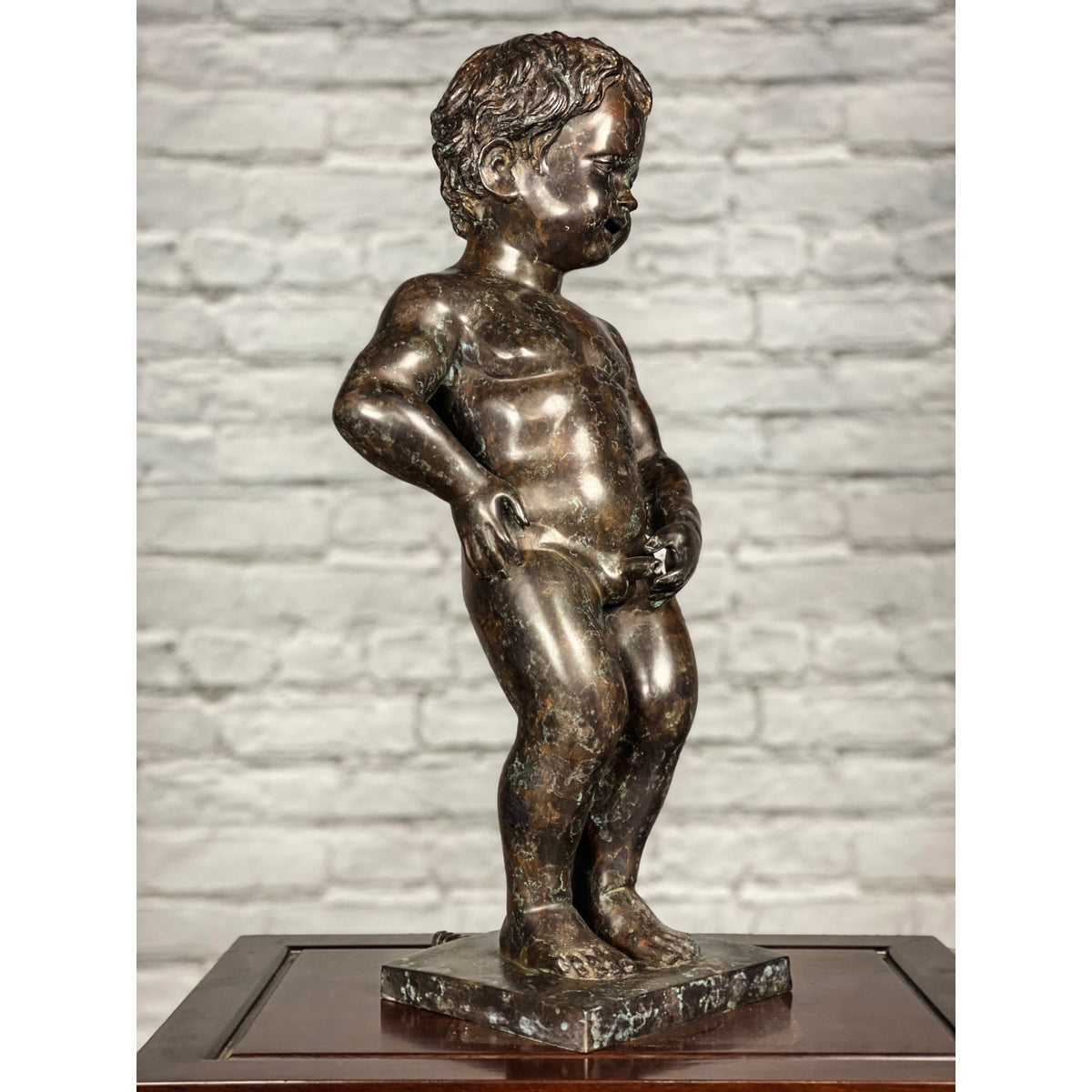 Boy Peeing Small Bronze Statue-7. Asian & Chinese Furniture, Art, Antiques, Vintage Home Décor for sale at FEA Home
