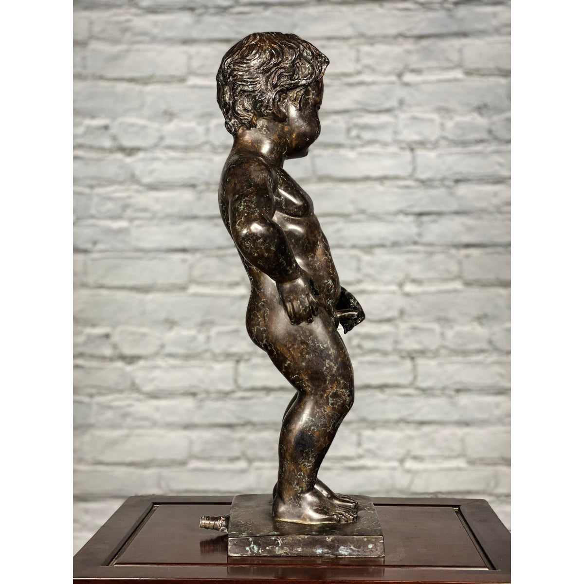 Boy Peeing Small Bronze Statue-9. Asian & Chinese Furniture, Art, Antiques, Vintage Home Décor for sale at FEA Home