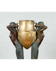 Vintage Bronze Egyptian Style Planter Depicting Two Maiden Carrying a Large Urn-9. Asian & Chinese Furniture, Art, Antiques, Vintage Home Décor for sale at FEA Home