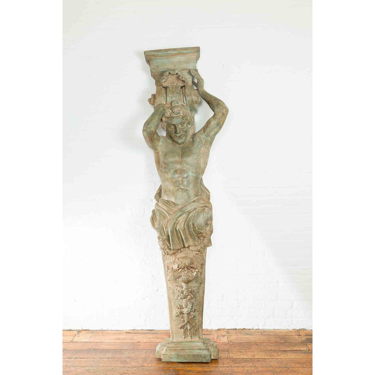 Vintage Bronze Greco-Roman Telamon Term Fountain-5. Asian & Chinese Furniture, Art, Antiques, Vintage Home Décor for sale at FEA Home