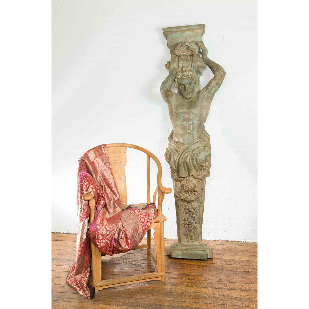Vintage Bronze Greco-Roman Telamon Term Fountain-3. Asian & Chinese Furniture, Art, Antiques, Vintage Home Décor for sale at FEA Home