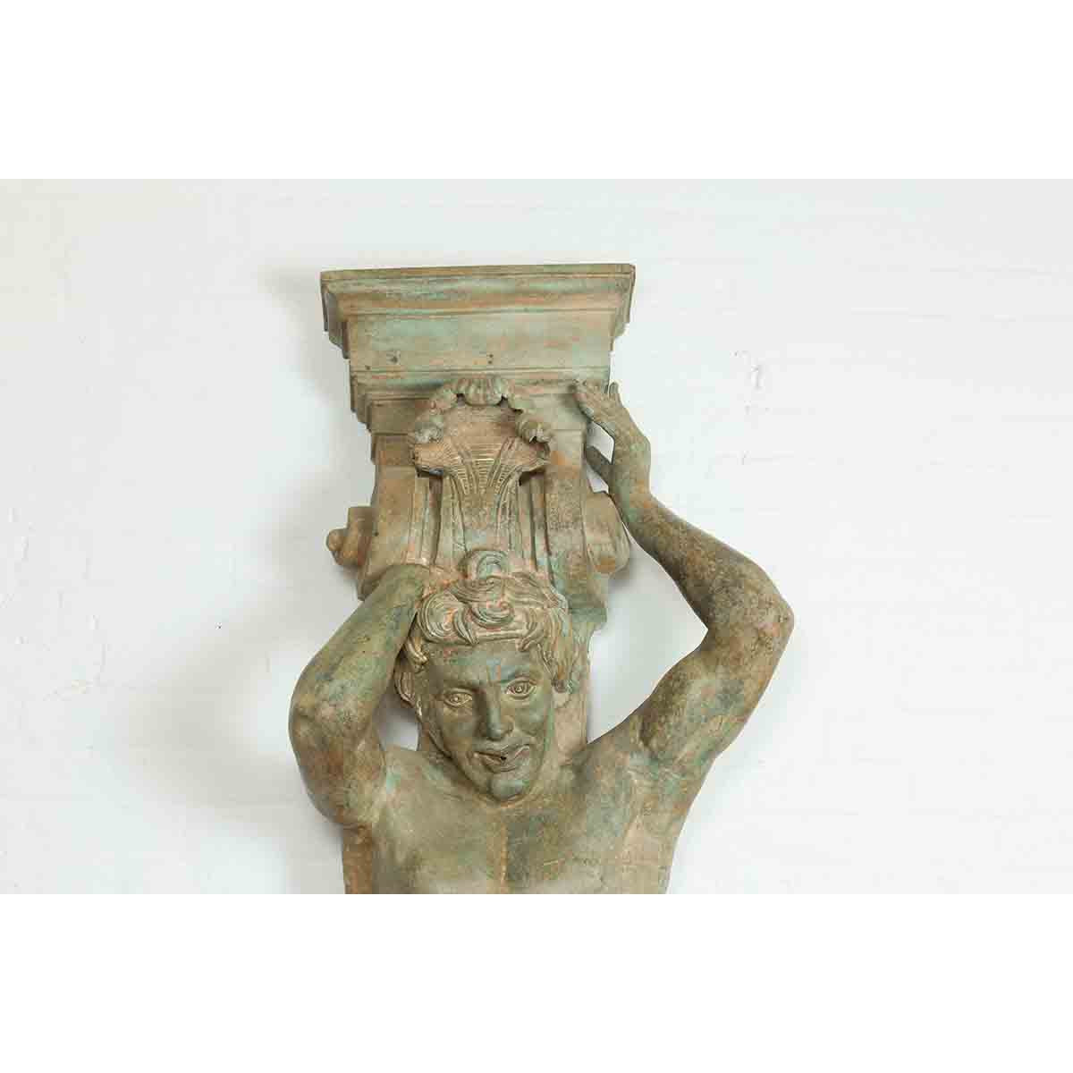 Vintage Bronze Greco-Roman Telamon Term Fountain-7. Asian & Chinese Furniture, Art, Antiques, Vintage Home Décor for sale at FEA Home