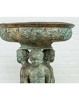 Bronze Classical Style Pedestal Urn with Putti Carrying a Basin on Their Heads-9. Asian & Chinese Furniture, Art, Antiques, Vintage Home Décor for sale at FEA Home