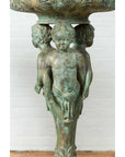 Bronze Classical Style Pedestal Urn with Putti Carrying a Basin on Their Heads-10. Asian & Chinese Furniture, Art, Antiques, Vintage Home Décor for sale at FEA Home