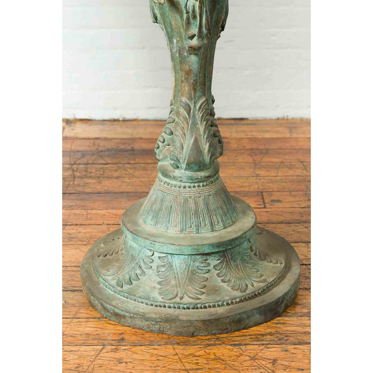 Bronze Classical Style Pedestal Urn with Putti Carrying a Basin on Their Heads-11. Asian & Chinese Furniture, Art, Antiques, Vintage Home Décor for sale at FEA Home
