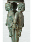Bronze Classical Style Pedestal Urn with Putti Carrying a Basin on Their Heads-18. Asian & Chinese Furniture, Art, Antiques, Vintage Home Décor for sale at FEA Home