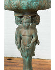 Bronze Classical Style Pedestal Urn with Putti Carrying a Basin on Their Heads-7. Asian & Chinese Furniture, Art, Antiques, Vintage Home Décor for sale at FEA Home