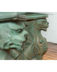 Vintage Bronze Double Mythical Figures Table Base with Verde Patina-11. Asian & Chinese Furniture, Art, Antiques, Vintage Home Décor for sale at FEA Home