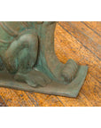 Vintage Bronze Double Mythical Figures Table Base with Verde Patina-13. Asian & Chinese Furniture, Art, Antiques, Vintage Home Décor for sale at FEA Home