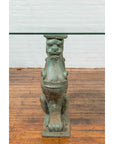 Vintage Bronze Double Mythical Figures Table Base with Verde Patina-6. Asian & Chinese Furniture, Art, Antiques, Vintage Home Décor for sale at FEA Home