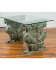 Vintage Bronze Double Mythical Figures Table Base with Verde Patina-4. Asian & Chinese Furniture, Art, Antiques, Vintage Home Décor for sale at FEA Home