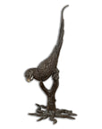 Bronze Statue of a Parrot Perched on a Branch and Leaning Down, with Dark Patina-1. Asian & Chinese Furniture, Art, Antiques, Vintage Home Décor for sale at FEA Home