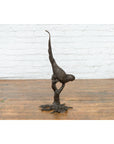 Bronze Statue of a Parrot Perched on a Branch and Leaning Down, with Dark Patina-12. Asian & Chinese Furniture, Art, Antiques, Vintage Home Décor for sale at FEA Home